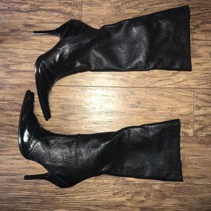 Eel skin high heel stiletto boots brand new.